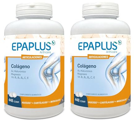 EPAPLUS Articulaciones - Pack 2 Unidades de Colágeno 448 Comprimidos - Ácido Hialurónico + Magnesio y Vit. B1, B2, B6, C y E