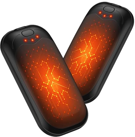 Jonwall Chauffe Mains Rechargeables 2 Pièces, Chauffe-Mains électriques Portables Réutilisables, USB 3 Niveaux de Chaleur, Idéal pour Le Camping, la Pêche, Le Golf (Noir)