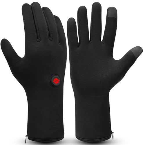 Dr.warm Schnelltrocknend Beheizbare Handschuhe für Herren Damen, Ultradünne Beheizte Handschuhe Liners mit 3 Einstellbare Temperaturstufen für Radfahren Skifahren Laufen, Size S