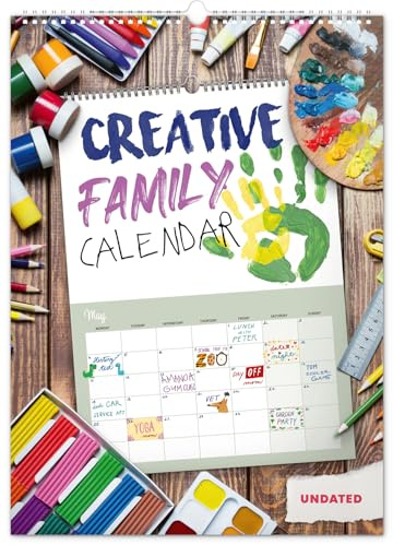 NOTIQUE Väggkalender XXL 2026 – Månadsplanerare för barn och vuxna – lämplig som familjekalender – månadskalender månadsplanerare kalender 33 x 46 cm