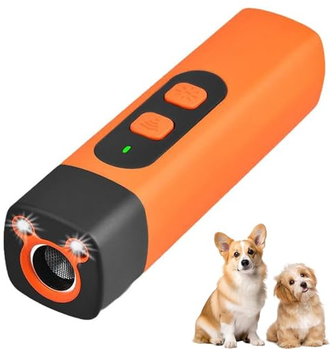 UOEONR Anti-Bell-Gerät für Hunde,Ultraschall Antibell Gerät,3 Einstellbaren Frequenzen,Anti-Bell-Gerät mit LED-Taschenlampe,stoppt schlechtes Verhalten,ohne zu schreien oder zu klatschen (1pc)