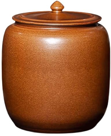 MDLOCJHF Rice Dispenser Ceramic Rice Container Airtight Grain Dispenser - Kitchen Sealed Rice Jar with Lid Storage Bucket for Grains Snacks Candy Coffee Beans Pantry(Gelb,25kg)
