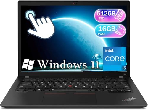 Lenovo ThinkPad X13 Laptop Toucscreen, 13.3-inch FHD Computer - 1920 x 1080 - Core i5 i5-10th - 16 GB RAM - 512 GB SSD - Windows 11 Pro- Intel UHD Graphics (Refurbished)