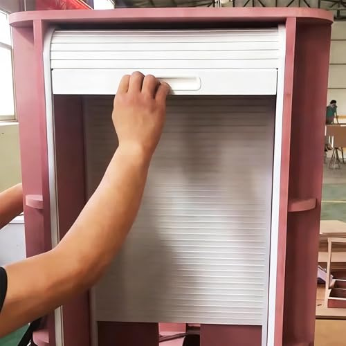 Innovz Tambour Door Kit Pantry Cabinet Shutter Door, Small Spaces Roll Up Sliding Pull-Down Gate, Retractable ABS Wardrobe Cupboard Door(51x71cm(20x28in))