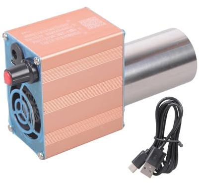 Ventilateur soufflant à coque en métal avec câble USB, contrôle à deux vitesses, flux d'air élevé pour le refroidissement, la ventilation, le camping en plein air, ventilateur d'échappement