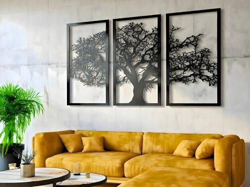 Vailla Tree of Life Wall Art Wooden 3D – Living Room Office Home Decoration | 6 mm MDF plywood, laser-cut, Tree of Life symbol, 5 sizes, up to 9 colours, adhesive tape included, made to order