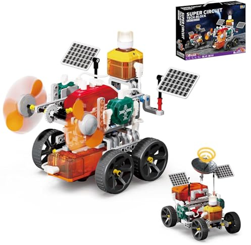 Giocattoli STEM per età 8-13 anni, kit 2 in 1 per scienze fisiche e set di costruzione, 218 pezzi di circuiti per bambini con oltre 20 esperimenti e kit fai da te con 19 modelli di auto 3D, regalo di