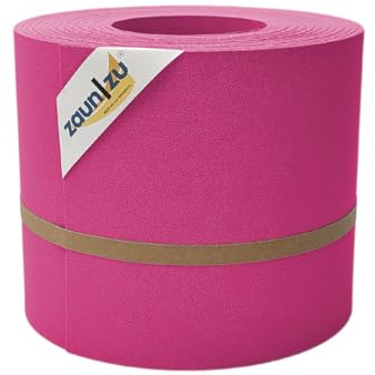 zaun|zu® Premium 26m Rolle Sichtschutzstreifen | genarbte Oberfläche | Lederstruktur | PP für Doppelstabmatten UV-beständiger Sichtschutz | Zaunblende Made in Germany Pink, 26m