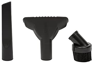 Shop-Vac 9064300 1.25 Inch Diameter Cleaning Kit, Includes Round Brush, Crevice Tool, and Gulper Nozzle, Black, Ideal for Upholstery, Blinds, and Car Interiors (1-Pack)