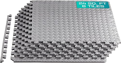 Yes4All Tapis Emboîtables en EVA, Dalles de Sol en Mousse, Revêtement de Sol en Mousse avec Bordure pour Meubles, Espace de Vie, Salon, Garage 2,23 m²