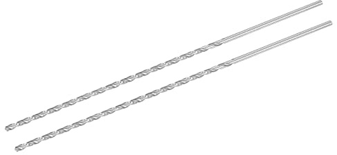 sourcing map 2 Stk HSS Spiralbohrer (Hochgeschwindigkeitsstahl) Extra lange Twist Bohrer 3,5mm Bohrdurchmesser 300mm Länge