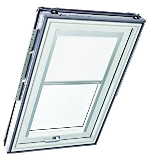 Original Roto Rollo Exclusiv ZRE für Roto Dachfenster - Führungsschiene Silber - Manuelle Bedienung - Tageslichtrollo Baureihe Designo R6/R8, i8 und Classic 64/84 - Größe 054/078 | 05/07 - Farbe Weiß
