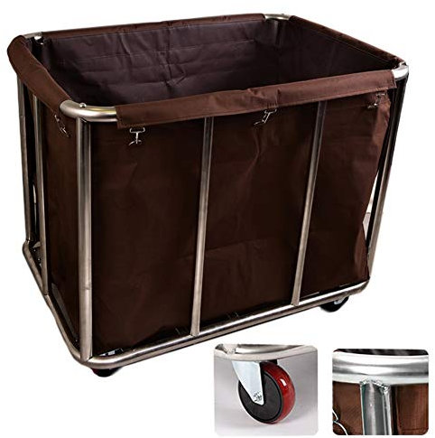 Carro con Estante Carro De Clasificación De Lavandería De Hotel con Ruedas Silenciadas, Servicio De Carro De Limpieza De Ropa De Cama, Práctico Carro De Almacenamiento para Ropa/Toallas/Sábanas Sucias