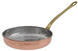 Stekpanna koppar, Kopparpanna - tillverkad av koppar och mässing, 24cm