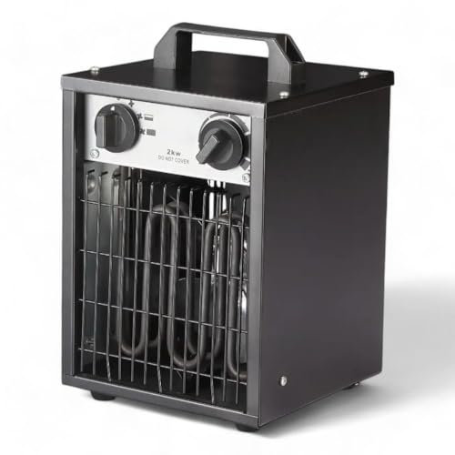 Briconess.com Generatore di Aria Calda Elettrico Potenza 2 kW per Riscaldamento Ambienti Interni Altezza 35 cm Larghezza 25 cm Peso 3.8 kg