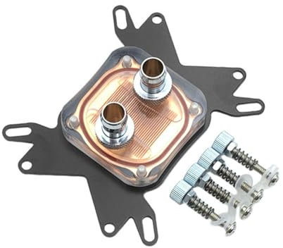 Laroal Soporte de mariposa, bloque de refrigeración líquida para CPU universal, diseño transparente, refrigeración eficiente para PC de escritorio, compatible con varios zócalos de CPU