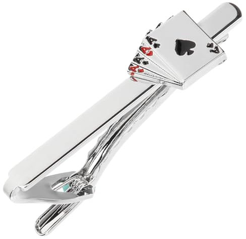 BESPORTBLE Krawattennadel Metall Kreativer Stil Poker Design Herren Krawattenklammer Anzug Business Geschenk