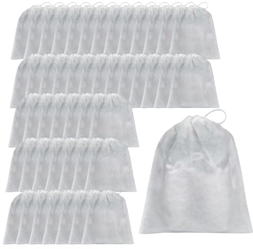 Lot de 50 Sacs à Chaussures de Voyage Anti-jaunissement et Anti-poussière, Sac à Cordon Non tissé pour Chaussures, Bottes, vêtements, Maquillage, Articles de Toilette, Organisation, 450 g, 32 x 48 cm