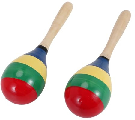 Puthernm Maracas Sonagli A Percussione Manuale, Strumento Musicale Shaker in Legno per Rumba per Bambini Adulti, Set di 2 Durevoli e Facili da Usare