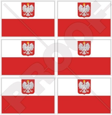 POLEN Polnische Staat Flagge POLEN 40mm Mobile, Handy Vinyl Mini Aufkleber, Abziehbilder x6 Stickers