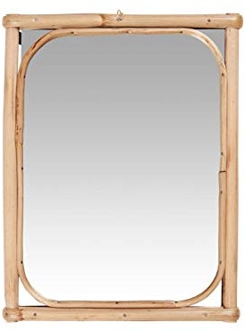 IB Laursen - Wandspiegel, Spiegel - mit Bambuskante - Bambus, Glas - Farbe: Natur - 1,5 x 26,5 x 20,5 cm