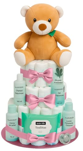 Gâteau de Couches Personnalisé Cadeau Naissance Bébé Fille Garçon Trousse Coffret Original Baby Shower Mixte Nouveau Né Fait Main avec Carte à Dédicace Idée Cadeau Original Kit Naissance Bébé Taille2