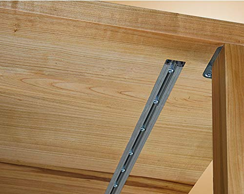 Gedotec Gratleiste für Massive Tischplatten Ausricht-Beschlag mit Stahl-Einlage für Auszieh-Tische | Länge: 1850 mm | Aluminium - Metall Silber eloxiert | 1 Set Möbelbeschläge für schwere Esstische