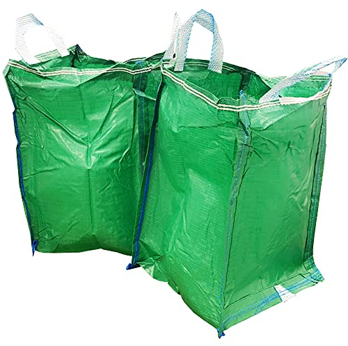 3 x Heavy Duty Polypropylene Green Garden Waste Bags | Storage Sacks/ Bags 45 x 45 x 60cm