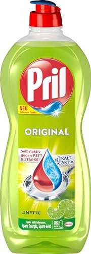 Pril Original Limette (675 ml), Handgeschirrspülmittel mit höchster Fettlösekraft, für sauberes Geschirr auch in kaltem Wasser, frischer Limettenduft