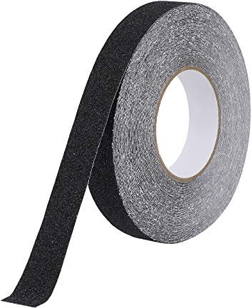 MaoXinTek Antirutsch Klebeband Streifen mit Selbstklebend, 2.5cm x 20m Treppe Stufen Band Kleber Rutschfest Klebeband, Hohe Traktion Pad für Bodenbelag innen- und Außenbereich, Schwarz