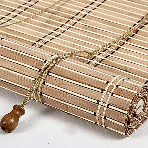 JIAOLUN123 Bambus Rollo Retro Jalousine Bambusrollo Seitenzugrollo Bambus Raffrollo Natur Holzrollos Sonnenschutz und Sichtschutz Rollo Für Fenster und Türen,Maßanfertigung (90 x 160 cm)