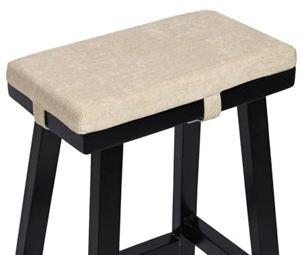 baibu Memory Foam Rectangle Bench Stool Cushion, Dual-Layer Design Non-Slip Saddle Stool Pads Bar Stool Cushion with Machine Washable Cover - Only 1 Pad (Beige, 18x9.5x1.5in)
