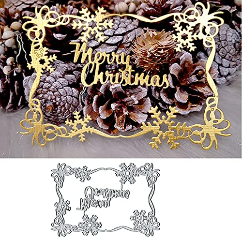 Christmas Snow Butterfly Embossing Metal Cutting Die Cuts, Merry Christmas Embossing Stencils DIY Crafts Cards Cutting Dies Cuts for DIY Embossing Card Making Photo Decorative Paper Dies Scrapbooking