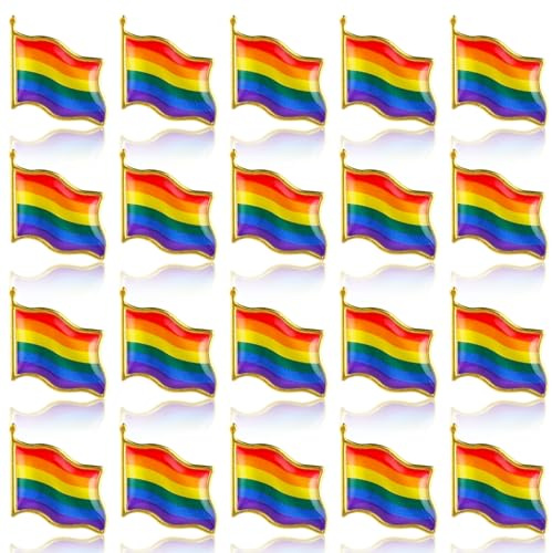 Grevosea 20 Stück LGBT Pins Anstecker Regenbogen Broschen,Gay Pride Pins LGBT Pride Regenbogen Broschen Homosexuell Stolz Broschen Progress Flag Anstecknadel Für Männer Frauen Kleidung Und Taschen