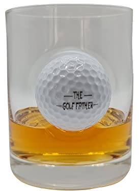 solo-pro master your game Golf Gifts for Men, Whiskey Glass with Real Ball Embedded, Unique Birthday Gift Fathers Day