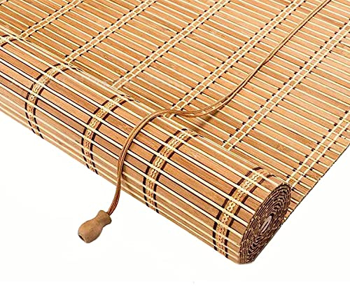 Store à Rouleau en Bambou Naturel,Store Enrouleur Exterieur,Store en Bois de Qualité Supérieure pour Portes de Fenêtres de Cuisine,Stores en Bambou,70% Panne D'électricité (W40xH220cm(16x87in))