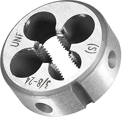 QUARKZMAN Matrice Rotonda 3/8-24 UNF Destra Mano Macchina Filetto Esterne | per Elaborazione o Riparazione Filettature, per Filettatura