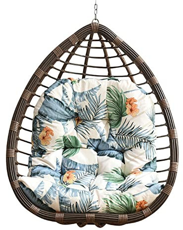 Morbuy Papasansessel Kissen Sitzauflage, Rundes Dicke Stuhlkissen Mit Krawatten Bequem & Weich Sitzkissen Hängesessel für Indoor Outdoor Garten Stuhlauflage (100x120CM,Hawaiian Style)