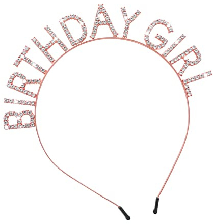 Sibba 1 PC Crown Happy Birthday Headbands Decorations Princess Rhinestone Sparkling Hair Hoop Band Outfit Queen Party Tiaras Headpiece Women Costume Props Dress Up Hairstyle Accessories