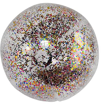 60cm Aufblasbare Wasserbälle Glitzer Aufblasbarer Ball Transparenter PVC Pailletten Glitzer Wasserbälle Konfetti Strandball Sommer Schwimmball Spielbälle Pool Ball Schwimmfähig Wasserspielzeug
