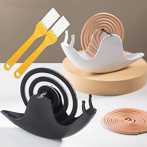 Mückenspirale Halter Schnecke 2 STK Mückenspirale Behälter Moskito Spulenhalter Kreative Tragbare Mosquito Coil Holder für Schlafzimmer,Wohnzimmer,Küche,Büro und Draußen Geeignet mit 2 Bürste