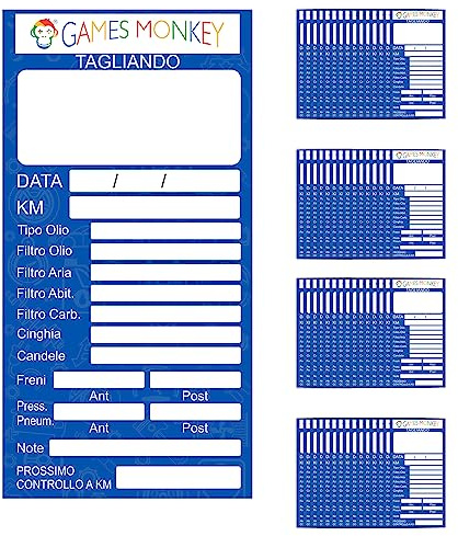 GamesMonkey® - Étiquettes coupant auto autocollants – 9 x 5 cm – Imperméables – Entretien de la boîte de vitesses d'huile de frein bougies Filtres courroie pneumatique véhicule (60 pièces, bleu)