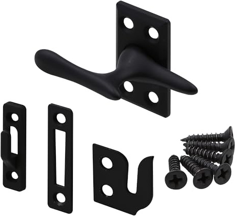 Prime-Line H 36838 Casement Lock, Matte Black, 3 Keepers, Screws (1 Set)