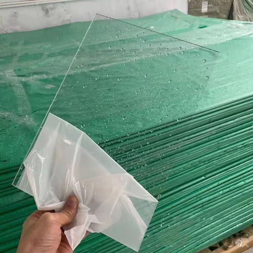 tow000ack Polycarbonat Platte Transparent Acrylplatte 2 mm Dicke Klare Kunststoffplatte,UV-beständig,für Bilderrahmen Glas Ersatz,Gewächshaus,Sicherer Zaun,Dachplatten Regenschutz (10cm x 50cm)