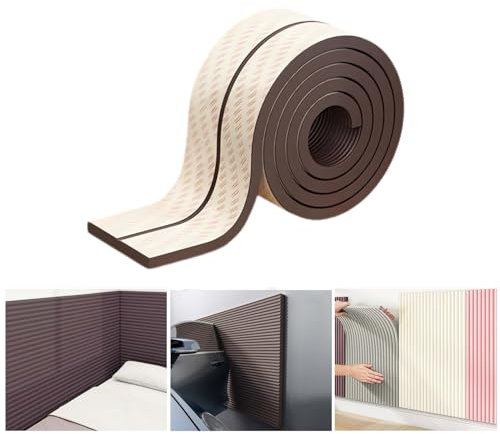 3D Wandpaneele Gepolstert, 1cm Dick Antikollisions Wandpaneele Wandverkleidung Selbstklebend, Polsterpaneel Wand Zuschneidbar, Bett Kopfteil Gepolstert, Kantenschutz Wandkissen ( Color : Brown , Size