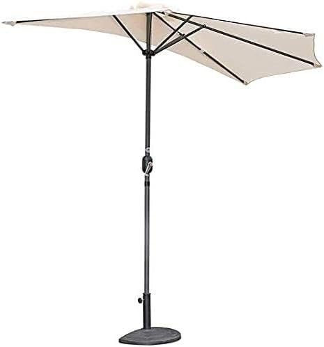 CCYENG Strandschirm, Gartenschirm, Terrassen-Halbschirm, Wandschirm mit 5 Streben und Kurbel, Sonnenschutz für den Außenbereich, Balkon, Café, Tür, Markt, Garten, Son