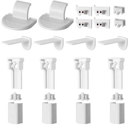 ZWQLZG 2 Kit 24 Stück Plissee Halterung, Ohne Bohren, Klemmträger Plissee Weiß, Zubehör für Plissees