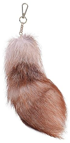 Nocyclonic Fuchsschwanz Anhänger etwa 20CM Extra Groß Schlüsselring Tasche Schlüsselketten Anhänger Weich Flaumig Fell Schwanz Keychain Zusätze AutoHandtasche Dekoration (H)