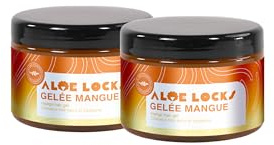Aloe Locks | Gelée Mangue Fixante | Façonner & Styliser vos locks, Tresses et Boucles | Soin Ultra-Nourrissant | Assouplit la Fibre Capillaire | Pour Cheveux Secs | Fabriqué en France | Lot de 2x300ml