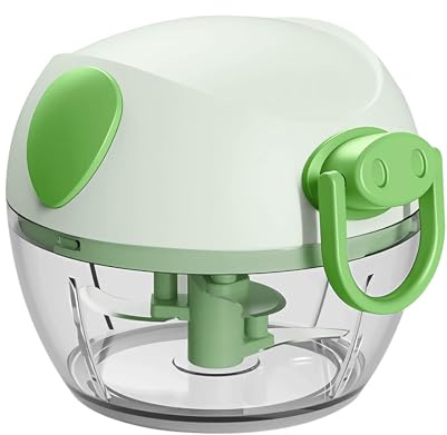 Casbomy Manuelle Küchenmaschine, Multifunktionaler manueller Lebensmittelzerkleinerer, manueller Lebensmittelzerkleinerer Gemüseschneider, Handschnur Gemüsezerkleinerer Zwiebelschneider für Gemüse,